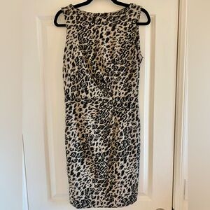 Taylor Leopard Cheetah Ruched Sheath Mini Dress